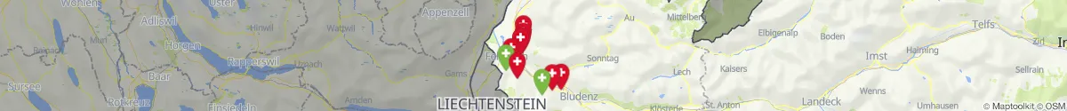 Kartenansicht für Apotheken-Notdienste in der Nähe von Dünserberg (Feldkirch, Vorarlberg)